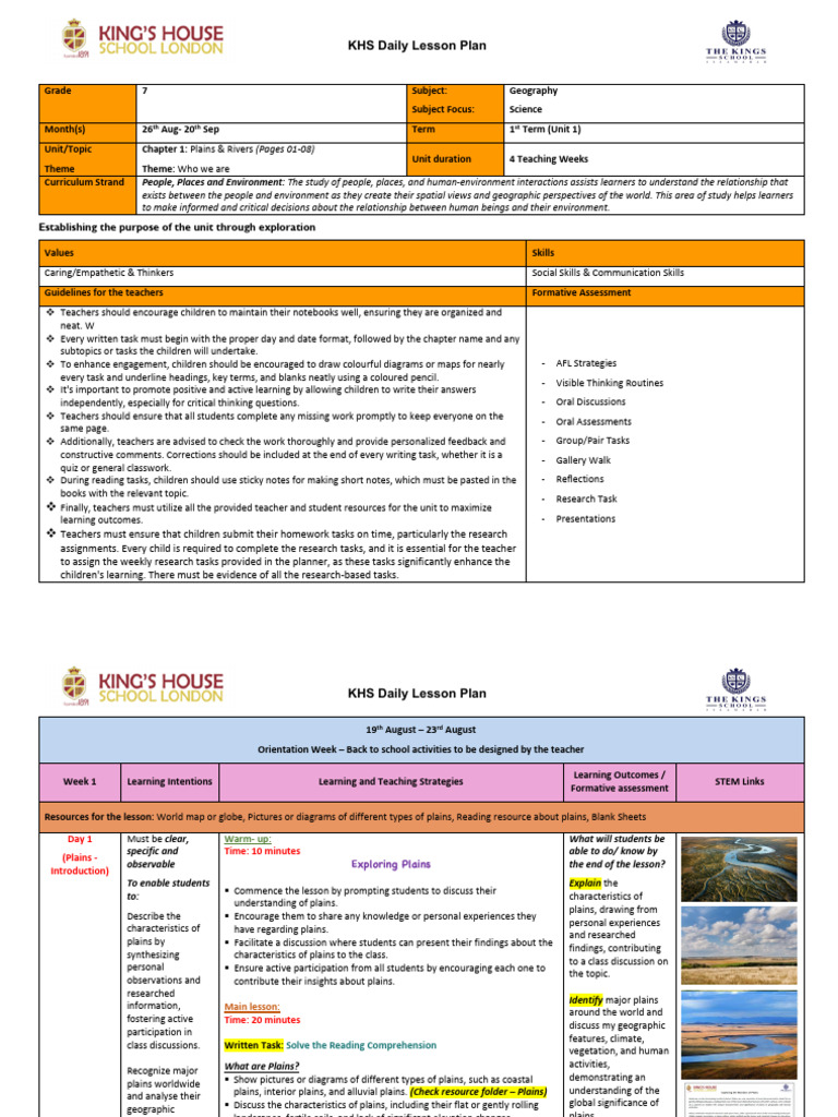 Characteristics of Plains in Geography | PDF | Grassland | Career & Growth