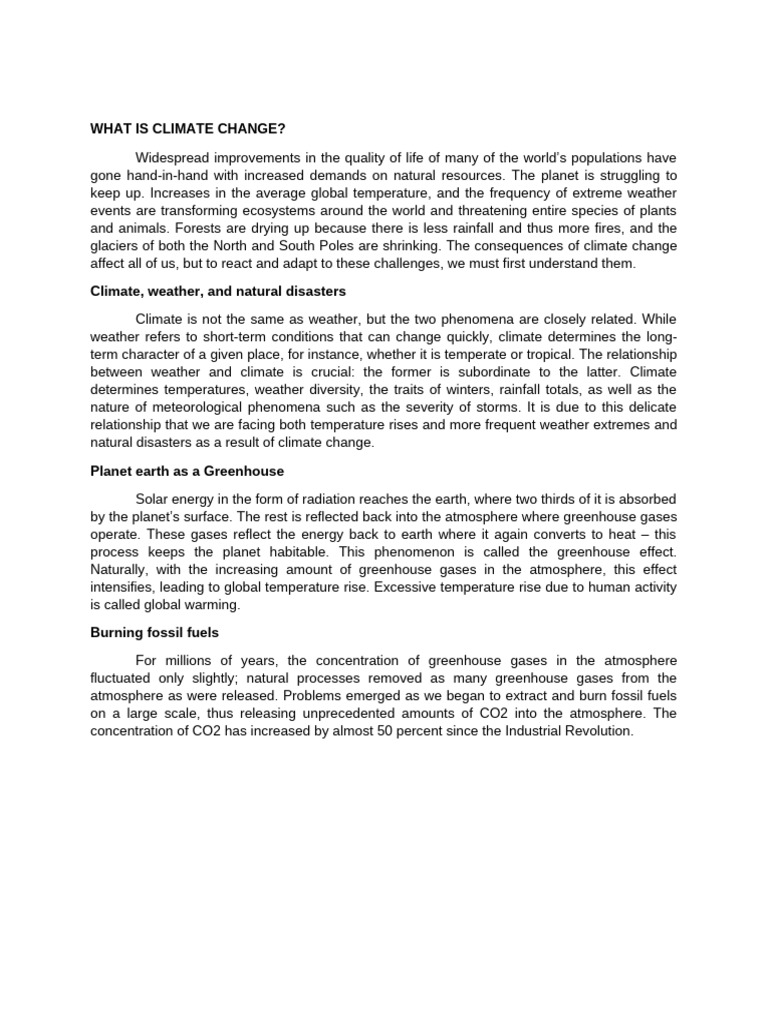 What Is Climate Change | PDF