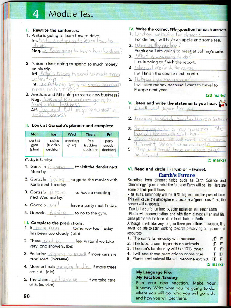Module Test 4 English Aware 1 | PDF