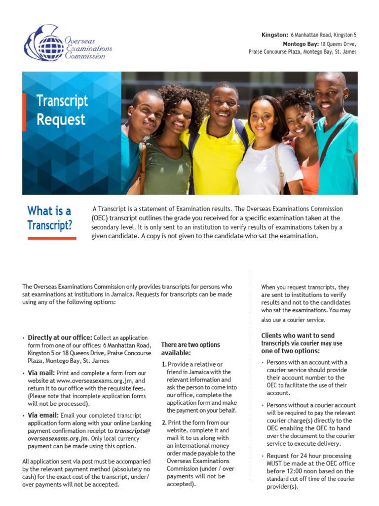 How To Request A Transcript | PDF