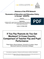 If You Pay Peanuts Do You Get Monkeys? A Cross Country Comparison of Teacher Pay and Pupil Performance