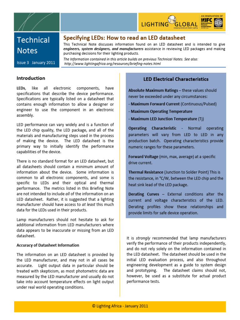 74 Issue3 SpecifyingLEDs TechNote | PDF