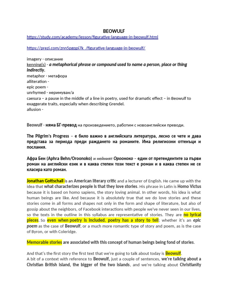 1 Beowulf Resume PDF - 1