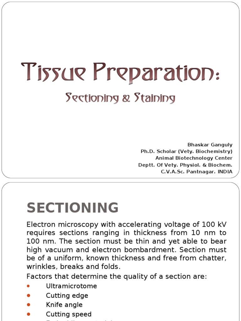 Tissue Preparation For Tem Sectioning Staining Pdf Transmission
