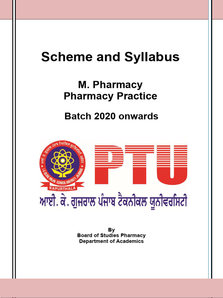 M. Pharmacy in Pharmacy Practice Syllabus | PDF | Clinical Trial | Pharmacy