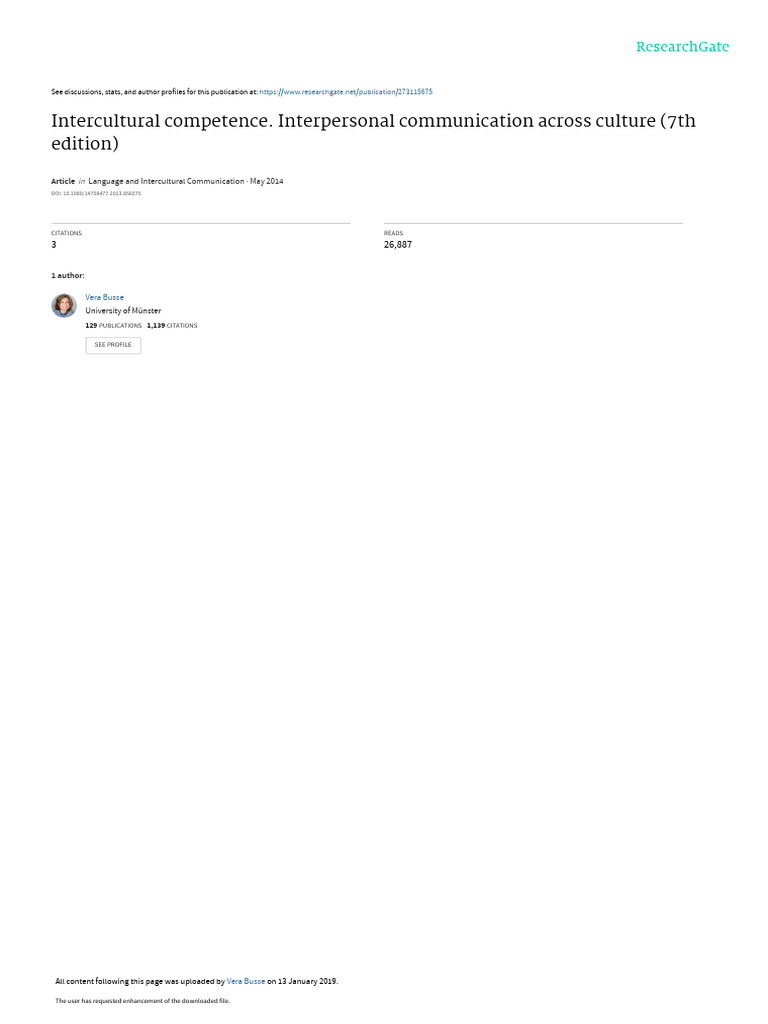Intercultural Competence in Communication | PDF | Communication ...