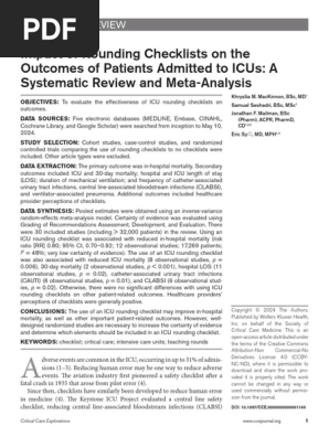 impact of rounding checklists on the outcomes of.