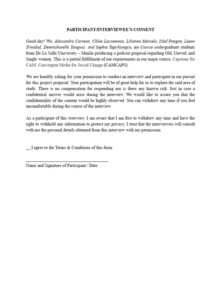 Consent Form [CAMCAPS A53] | PDF