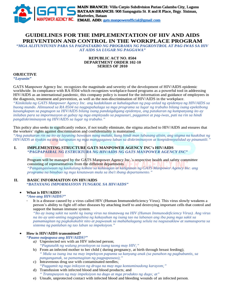 HIV and AIDS Awareness Program | PDF