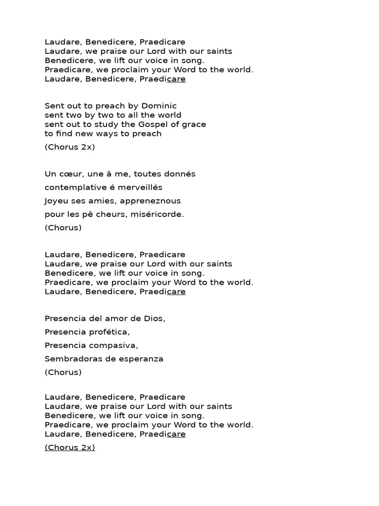 Laudare, Benedicere, Praedicare | PDF