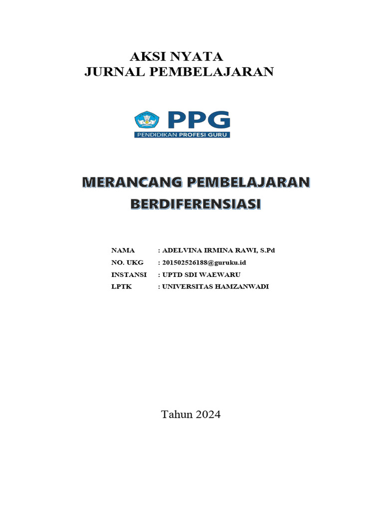 Jurnal Pembelajaran Berdiferensiasi | PDF