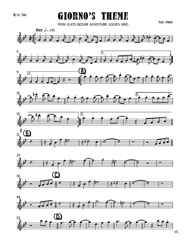 Giorno S Theme Bb Minor With Coda Alto Sax Pdf