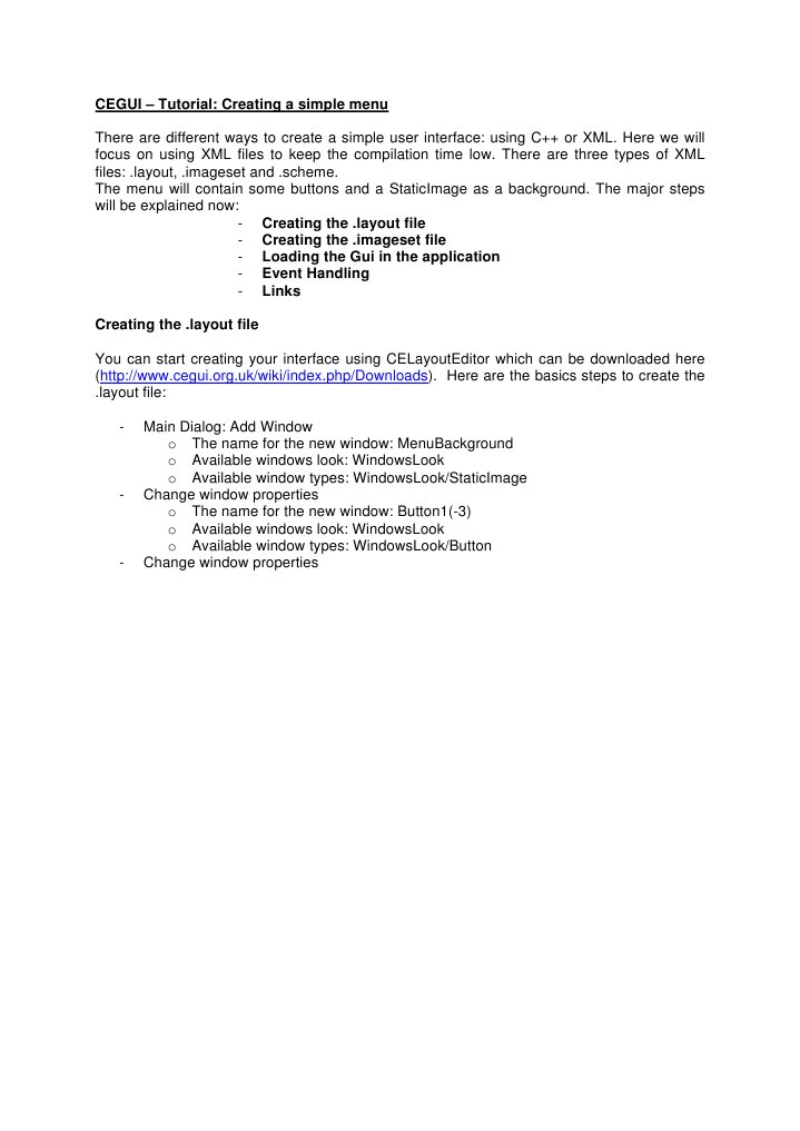 Cegui Tutorial Pdf Graphical User Interfaces Computer File