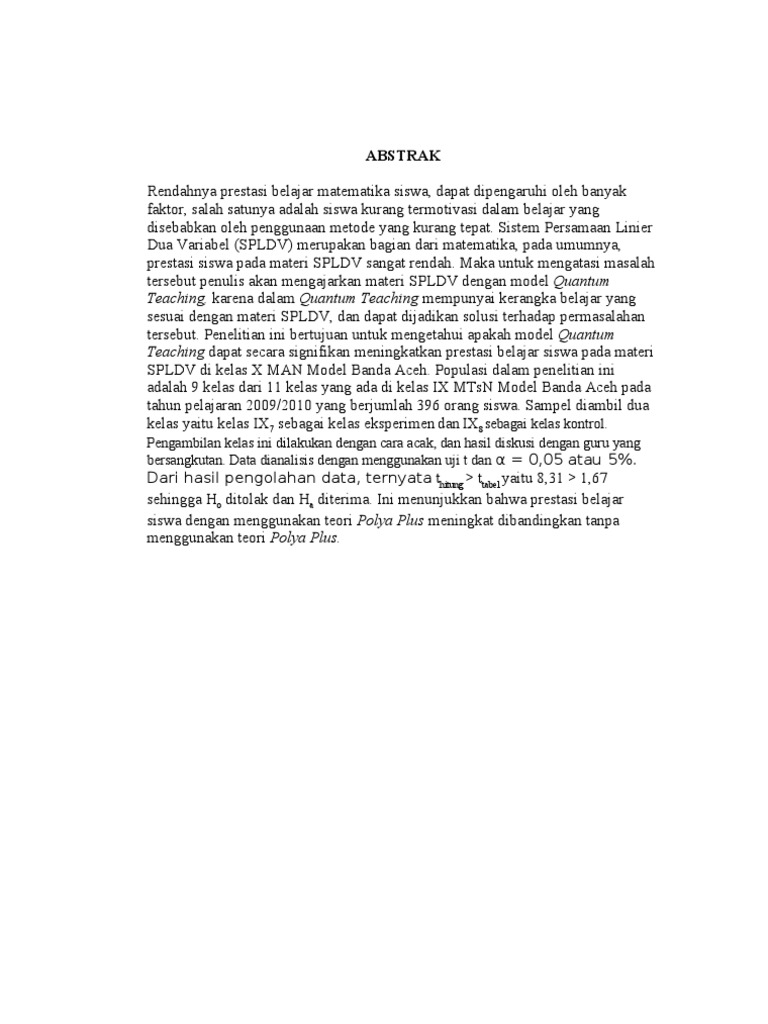 Contoh Abstrak Skripsi | PDF