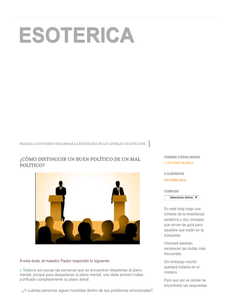 Esoterica - ¿Cómo Distinguir Un Buen Político de Un Mal Político | PDF