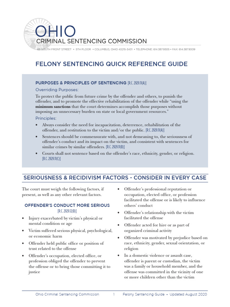 Felony Quick Reference | PDF