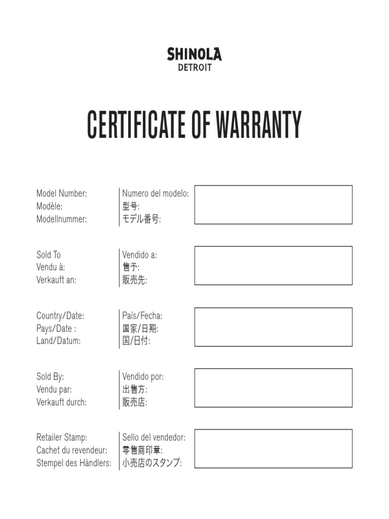 Shinola Watch Manual | PDF