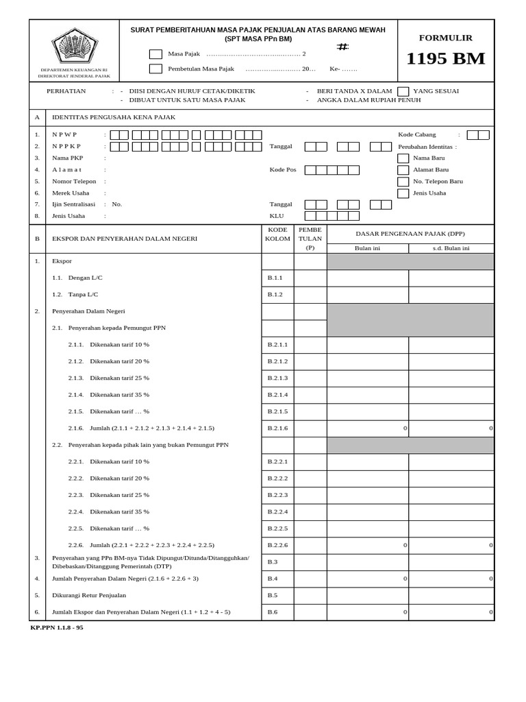 SPT Masa PPnBM 1195BM | PDF