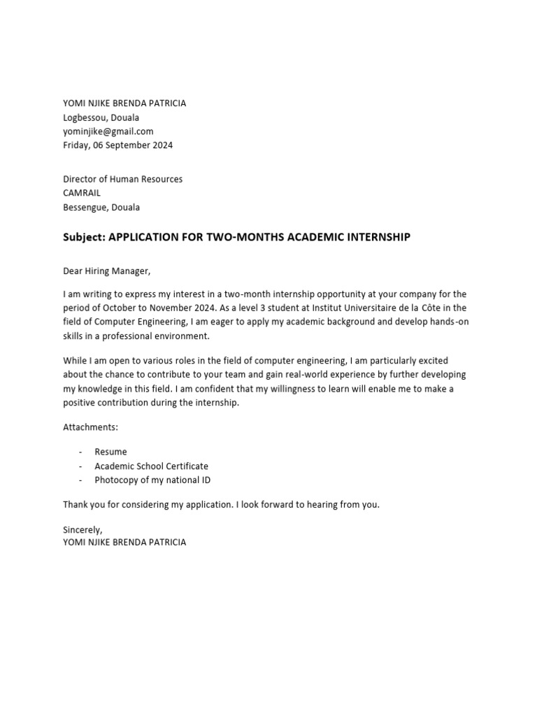 Application Letter | PDF