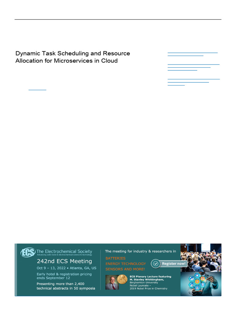 Dynamic Task Scheduling and Resource Allocation Fo | PDF | Cloud ...