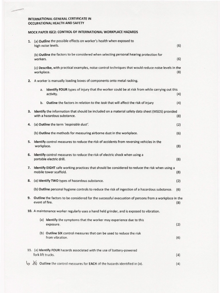 IGC 2 Mock Paper and Answers | PDF | Hearing Loss | Noise