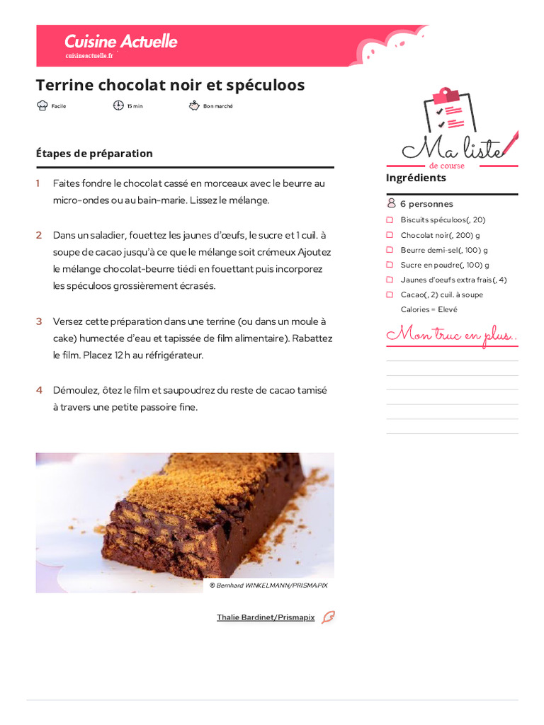 Terrine chocolat noir et spéculoos facile et rapide _ découvrez les