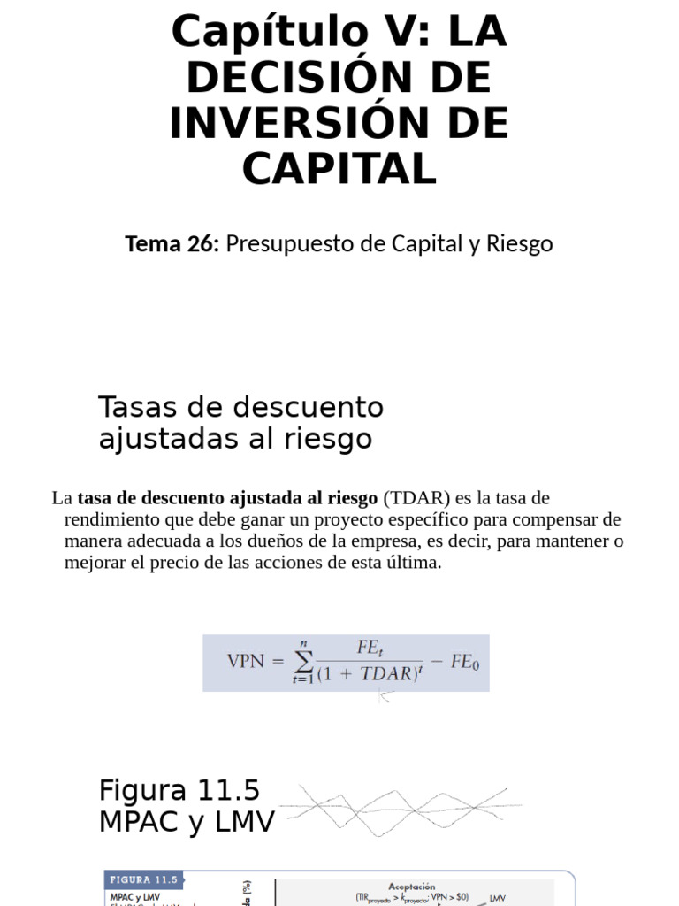 Tema 26 Presupuesto de Capital y Riesgo | PDF
