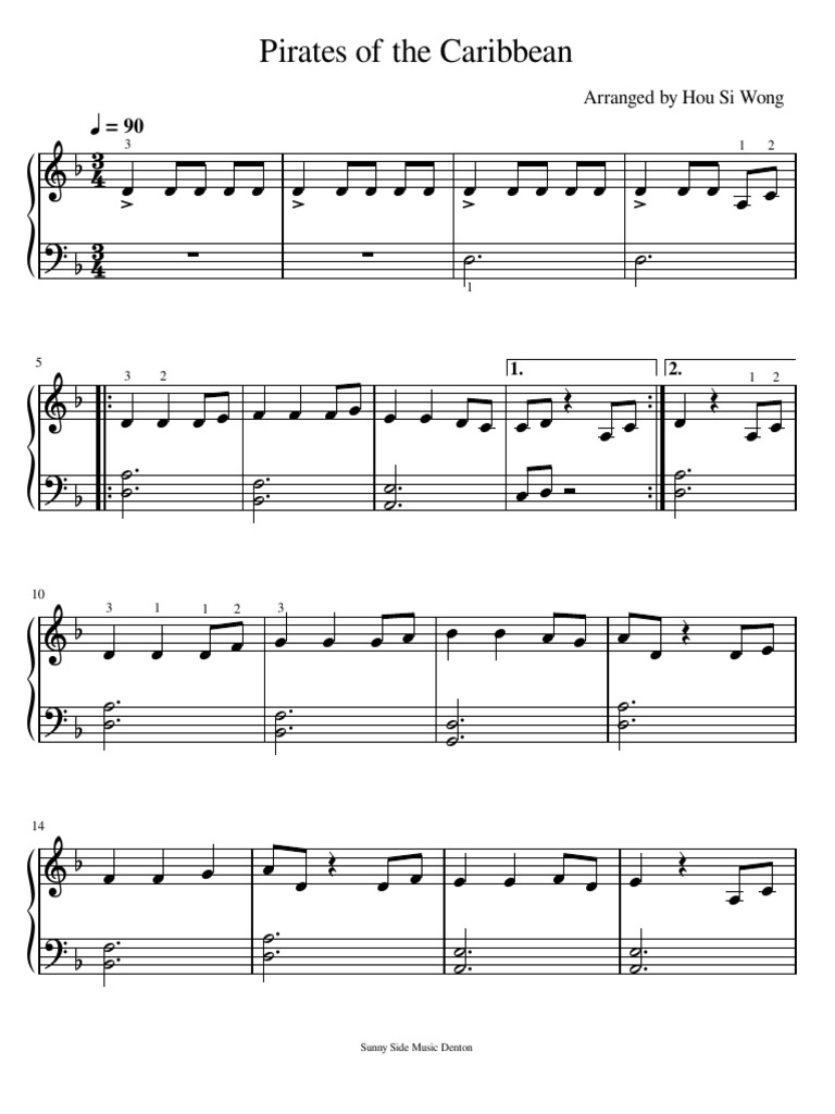 Pirates of the Caribbean Piano Sheet | PDF