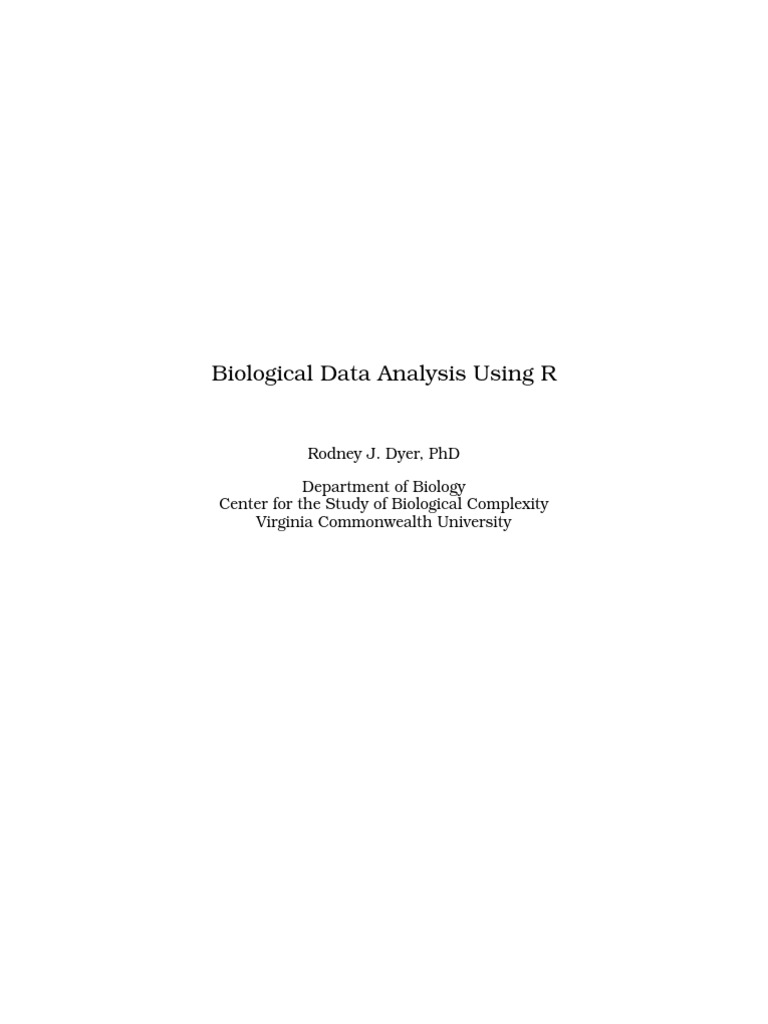 Biological Data Analysis Using R | PDF | R (Programming Language ...