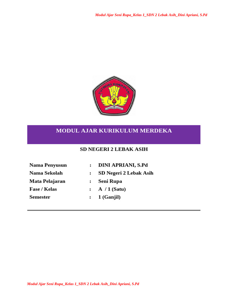 Karya Seni Rupa Siswa Kelas 1 | PDF | Karier & Perkembangan | Sains ...