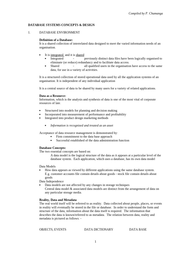 Dbase Notes | PDF