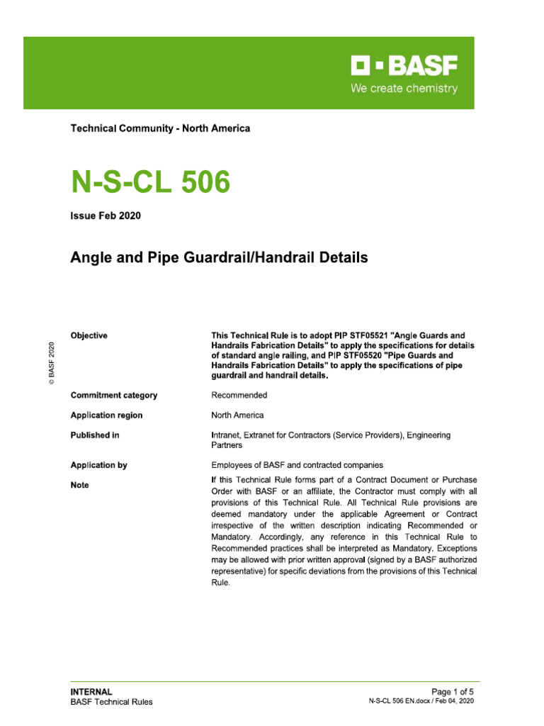 N-S-CL-506 Angle and Pipe Guardrail - Handrail Details | PDF