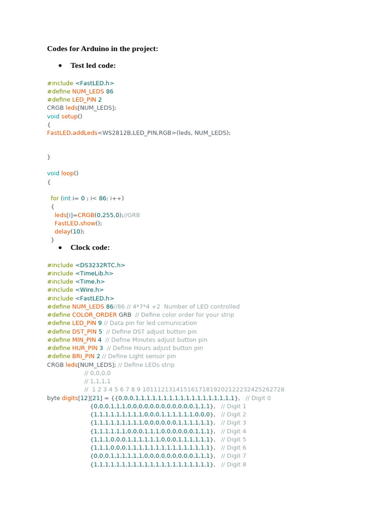 Used Codes For The Project | PDF