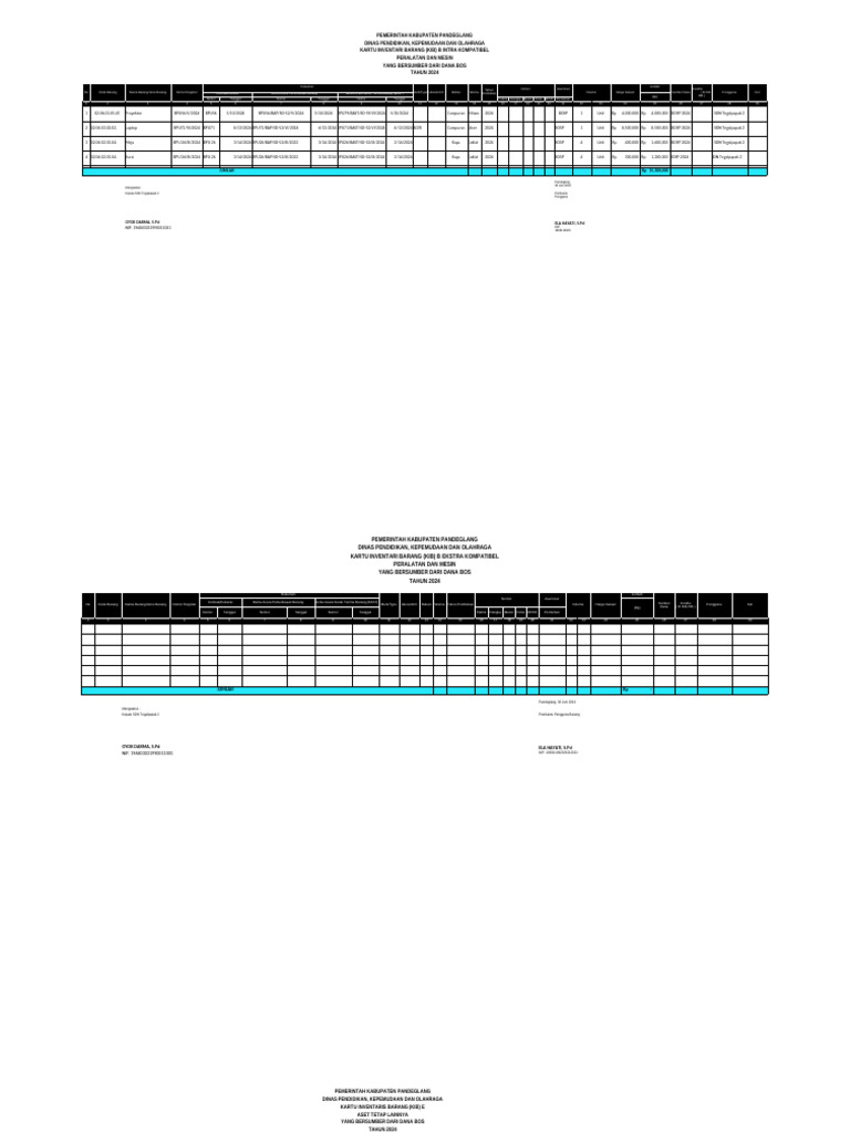 Format Rekap BMD | PDF