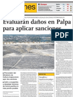 Peligro en Patrimonio Cultural Geoglífos de Palpa en Nasca, Perú
