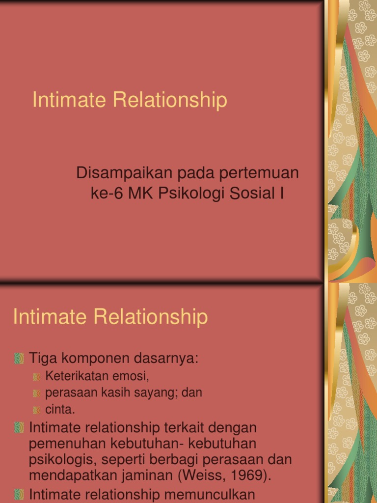 Komponen dan Teori Hubungan Intim | PDF