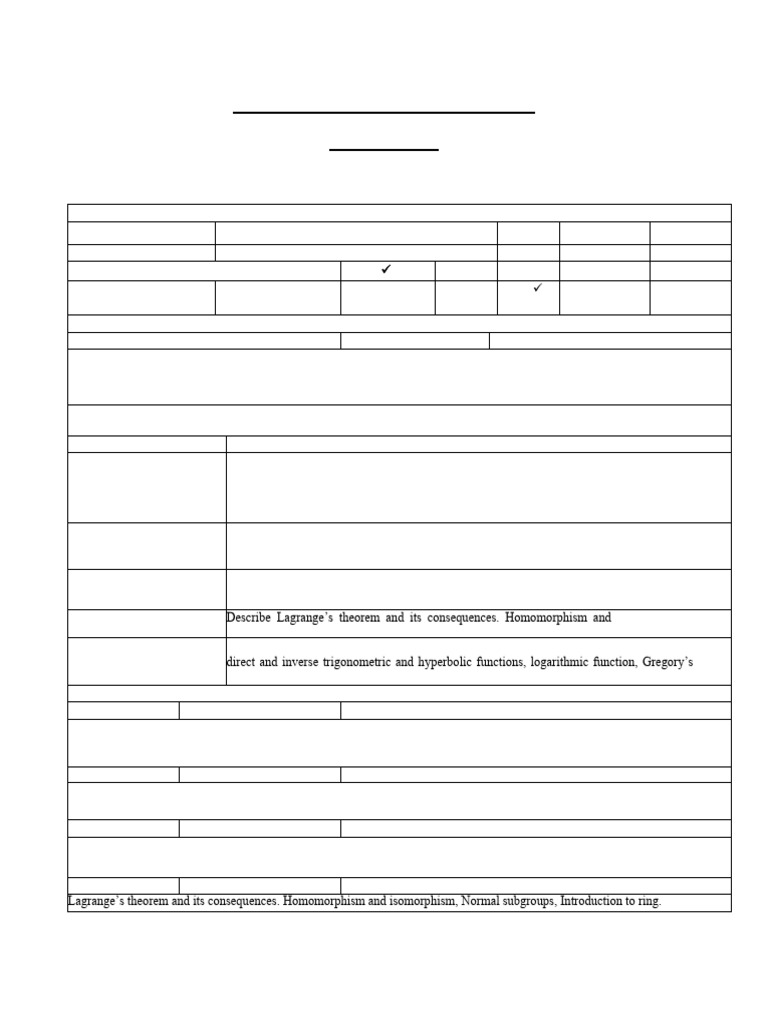  mathematics syllabus of b sc pms first year with po co mapping pdf