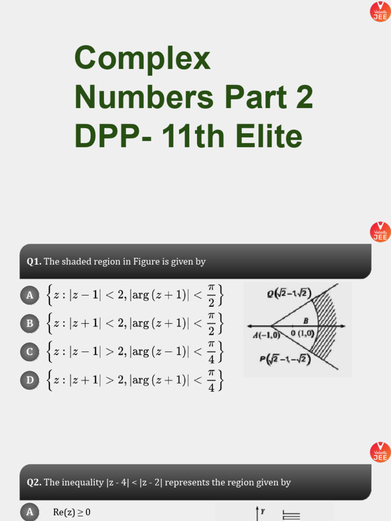 Complex+Numbers+Part+2+DPP+ +11th+elite | PDF