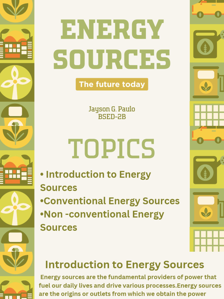 Energy Sources: Conventional vs. Renewable | PDF | Energy Development ...
