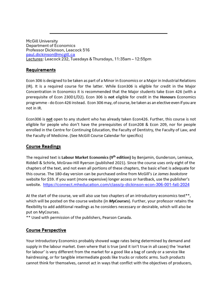 Course Outline Econ 306 Fall 2024 2 Pdf
