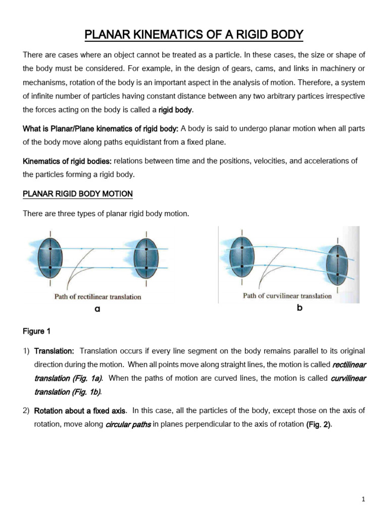 PLANAR KINEMATICS AND KINETICS OF A RIGID BODY | PDF