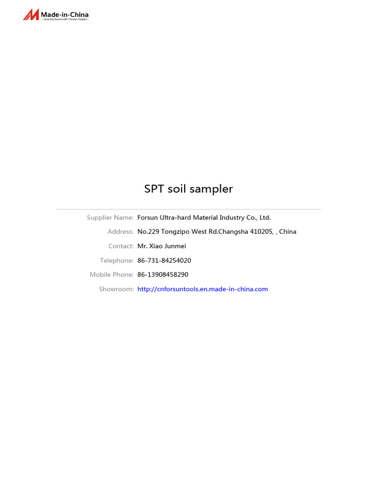 SPT Soil Sampler | PDF