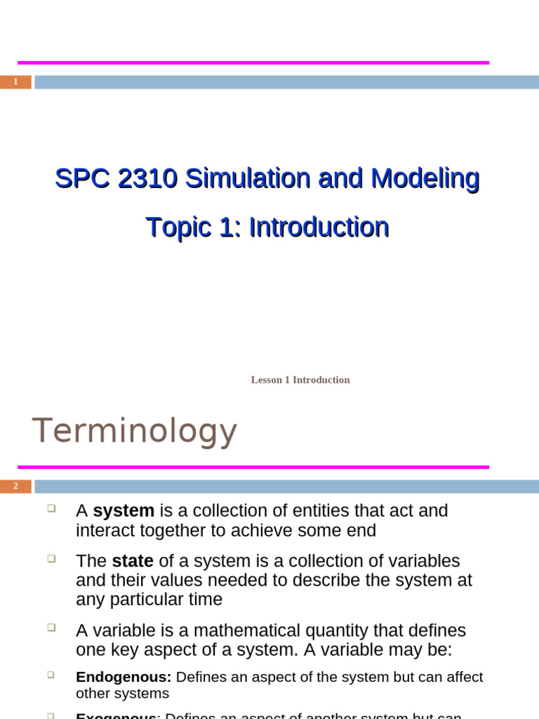 Introduction to Simulation Modeling | PDF | Simulation | Technology ...
