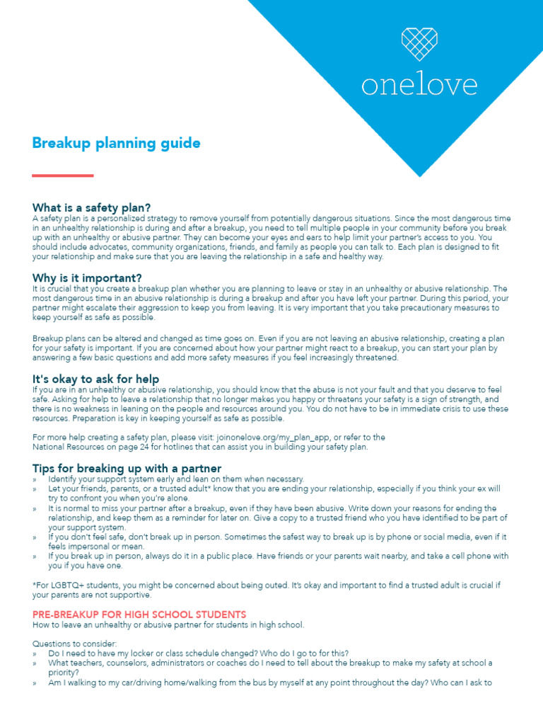 Breakup Planning Guide 1 Onelove | PDF