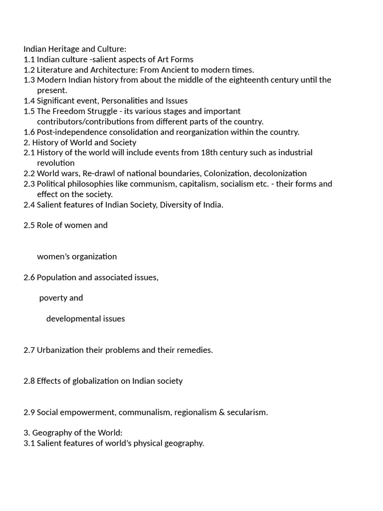 Comprehensive Overview of Indian Heritage | PDF | Governance | Social ...