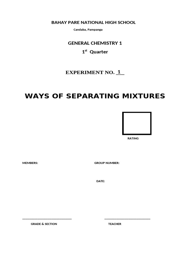 Chem Lab 1 1 | PDF