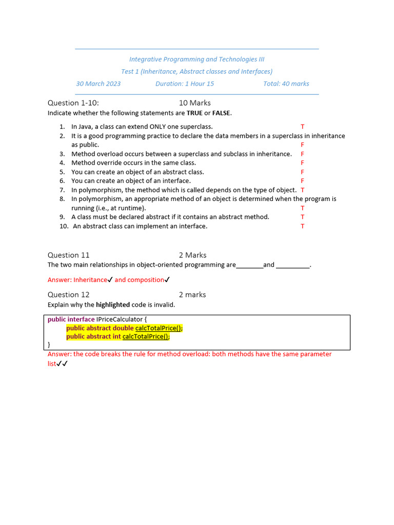 IPRT Revision Papers | PDF