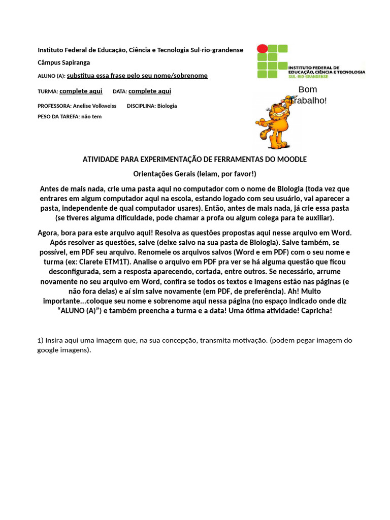 Usando A Ferramenta Tarefa Do Moodle 2023 | PDF