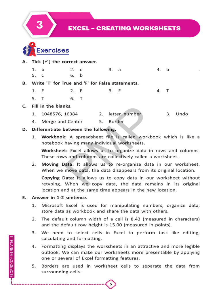 Class - 6 Chapter 3-Solved Answer | PDF