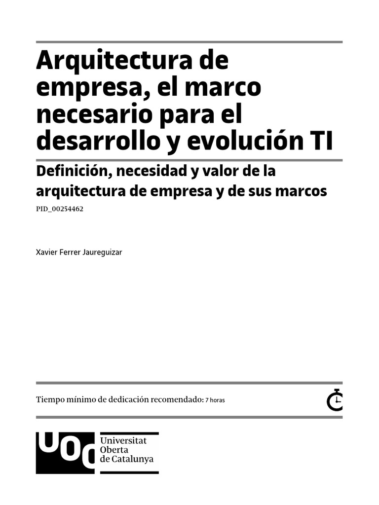 Arquitecturas de TI Arquitectura de Empresa,
